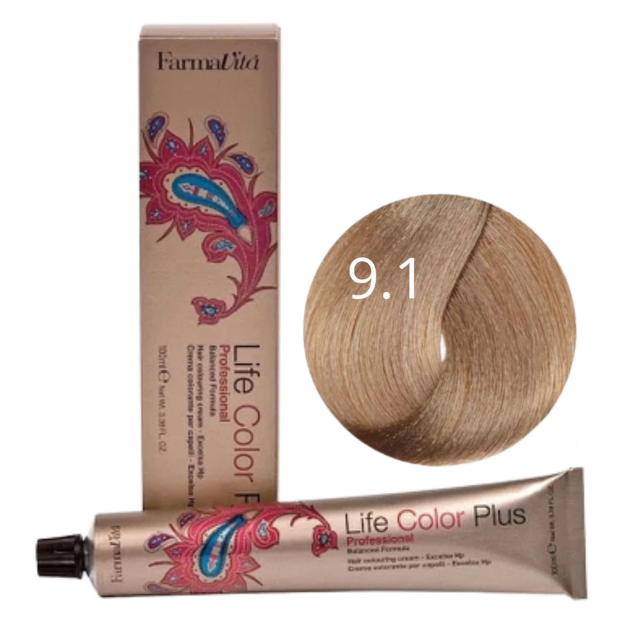 FarmaVita Life Color Plus 9.1 Lichtblond Asch – Haarfarbe 100 ml 2