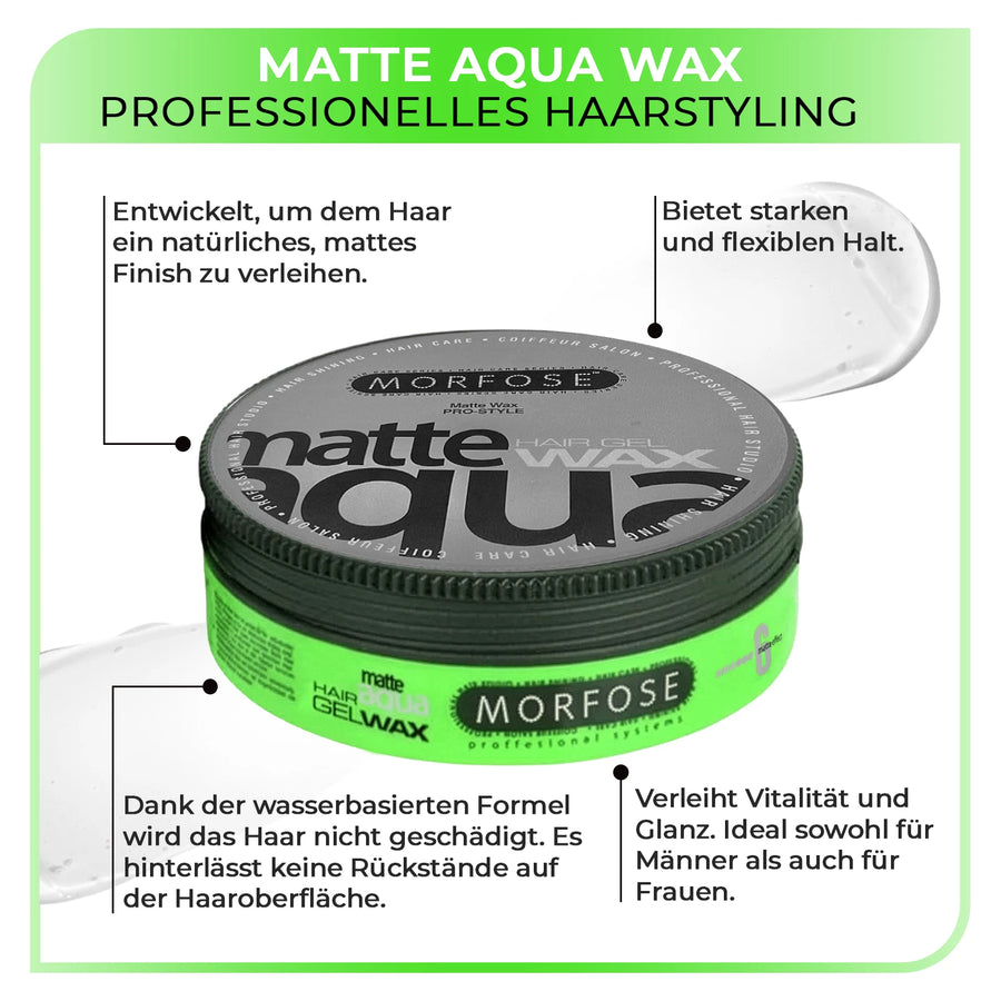 Morfose Haarwachs Gel Matte Aqua 175 ml 2