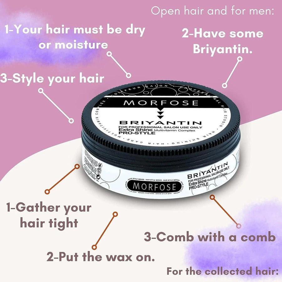 Morfose Hair Wax Extra Shine 175ml Hair Wax Brilliantine 3