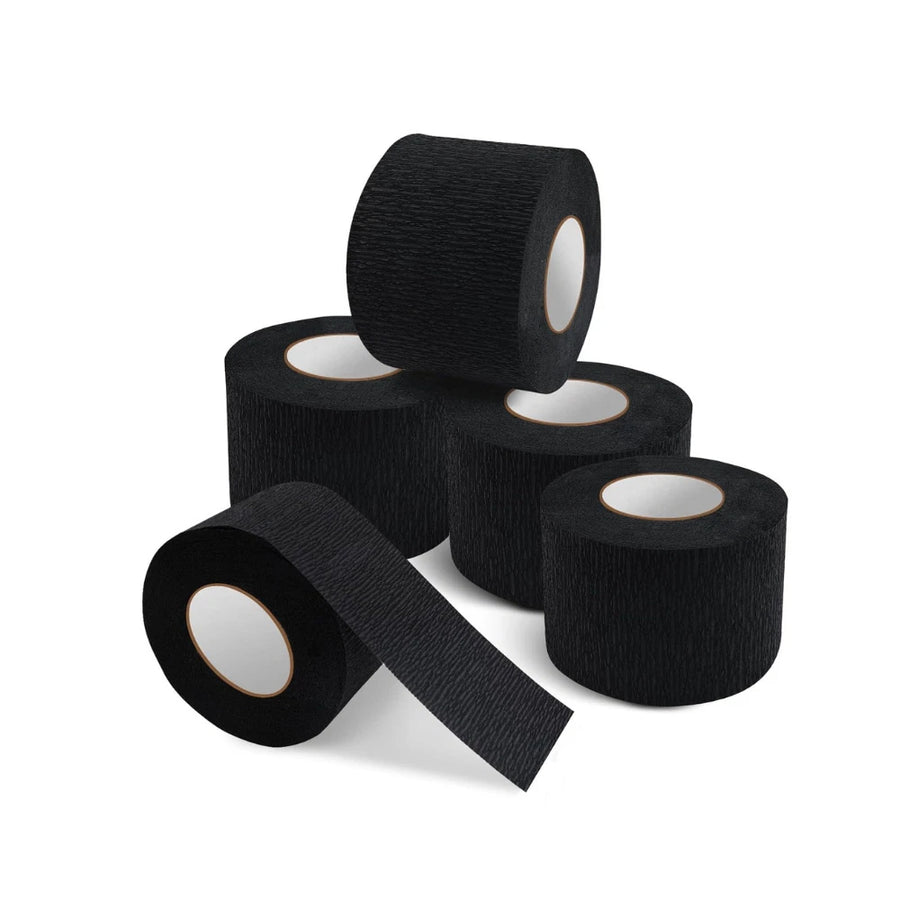 5 Rolls Disposable Barber Neck Strips (500 sheets) - Black