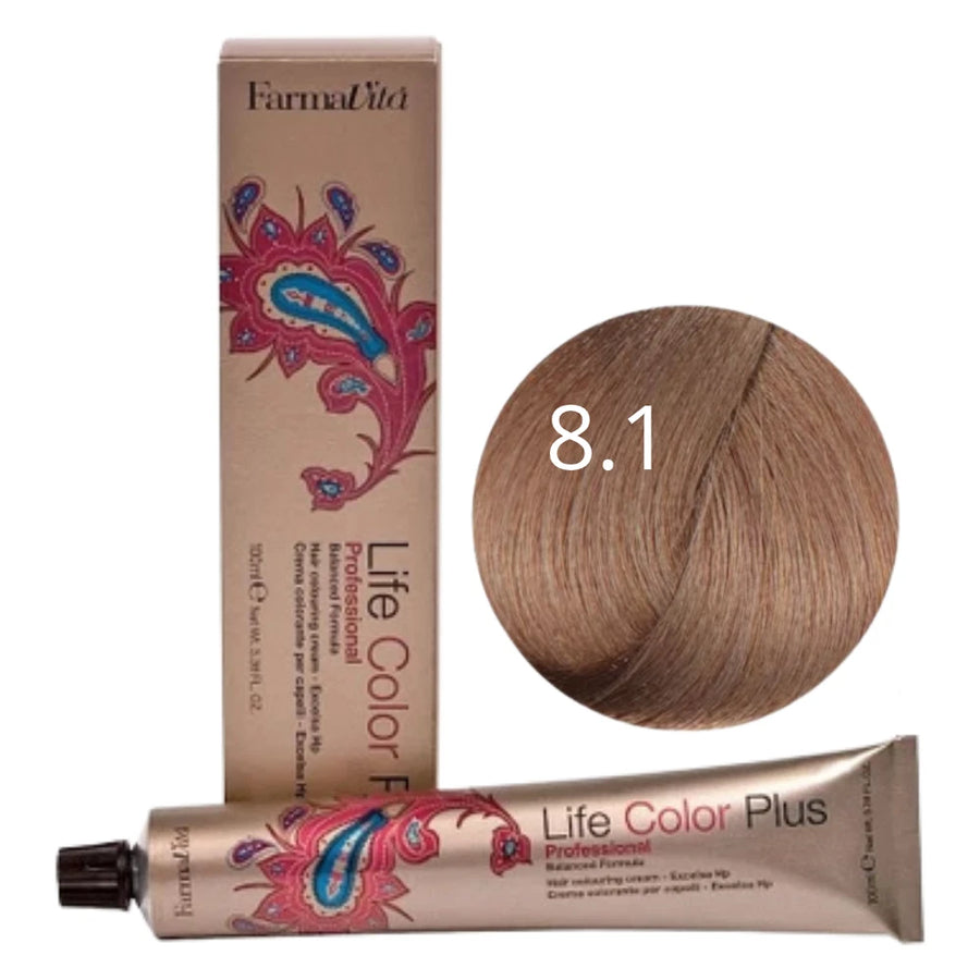 FarmaVita Life Color Plus 8.1 Hellblond Asch Intensiv – Haarfarbe 100 ml 2