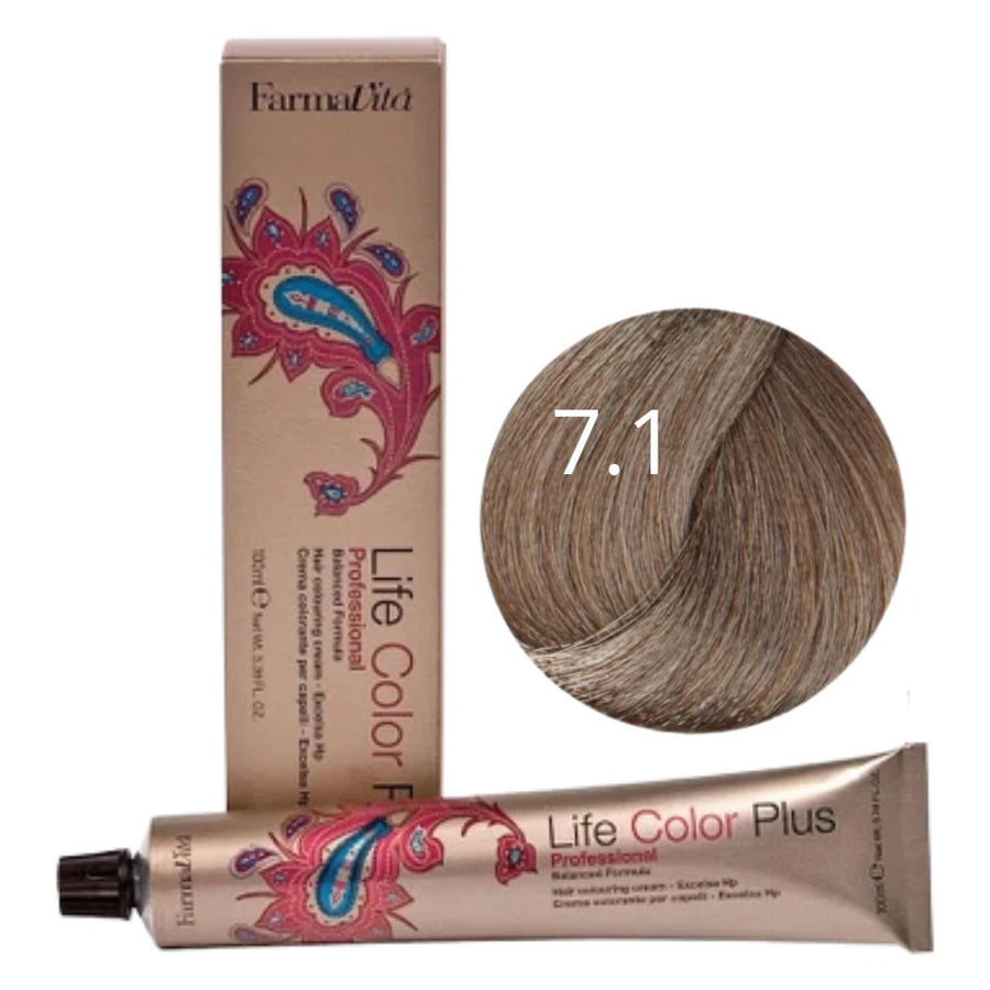 FarmaVita Life Color Plus 7.1 Mittelblond Asch – Haarfarbe 100 ml 2