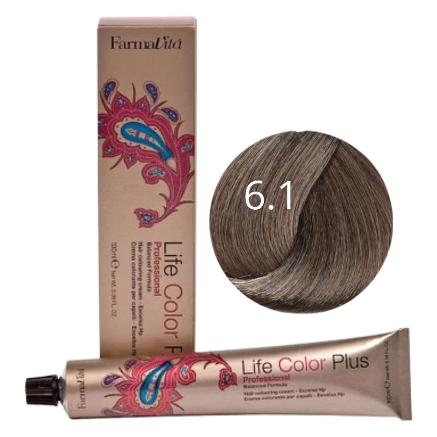 FarmaVita Life Color Plus 6.1 Asch-Dunkelblond – Haarfarbe 100 ml 2