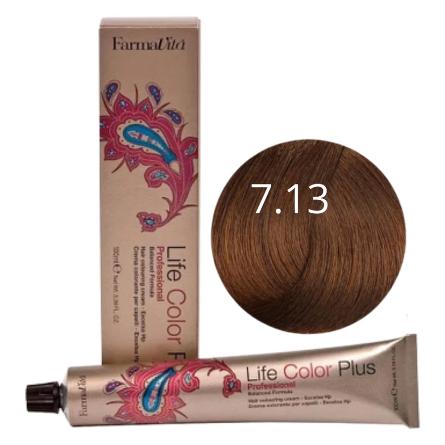 FarmaVita Life Color Plus 7.13 Mittelblond Beige – Haarfarbe 100 ml 2